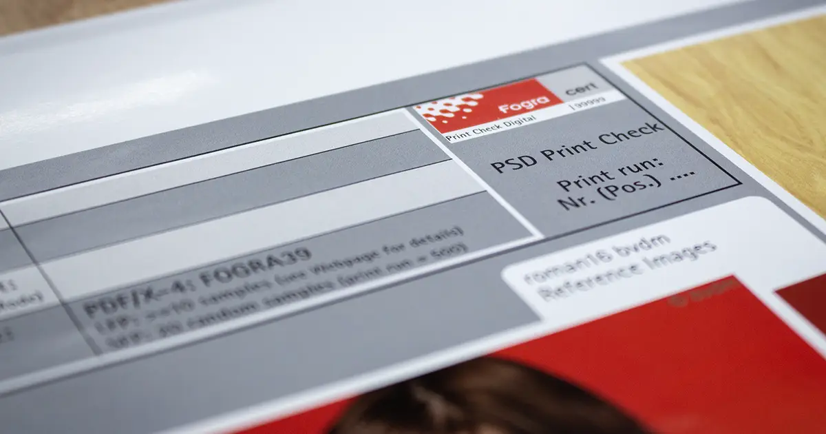 Testdruck für die PSD-Prüfung