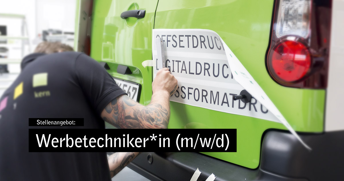 Stellenangebot: Werbetechniker*in (m/w/d)