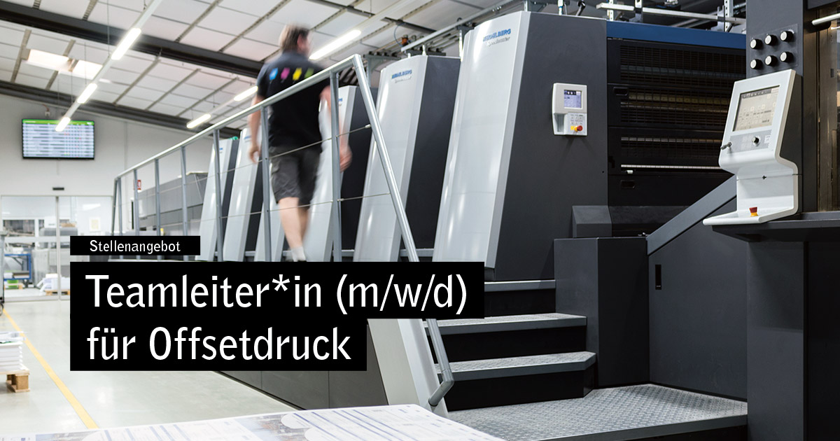 Stellenangebot: Teamleiter*in (m/w/d) für Offsetdruck